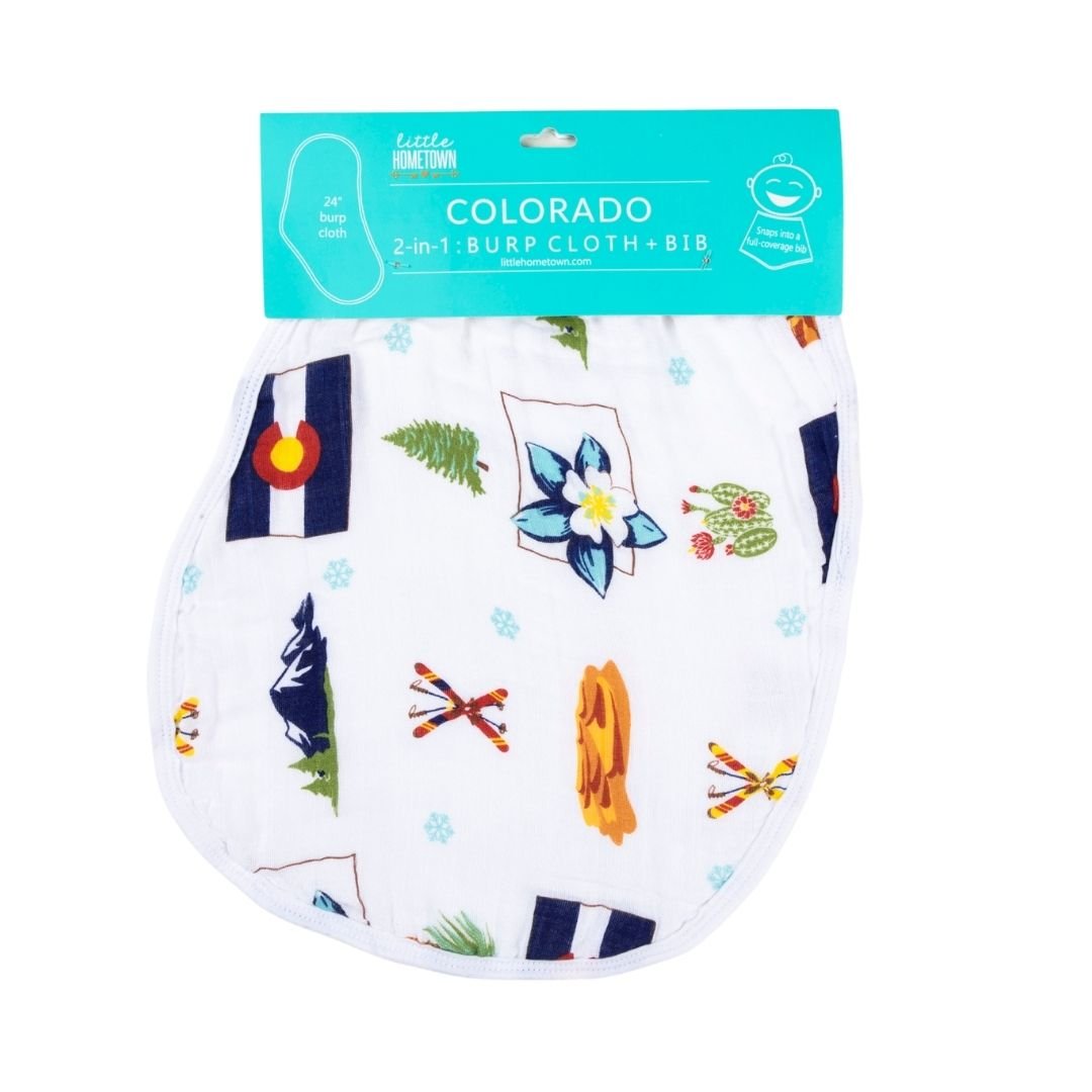 Colorado Baby Gift Set: Muslin Swaddle & Bib | Organic Cotton