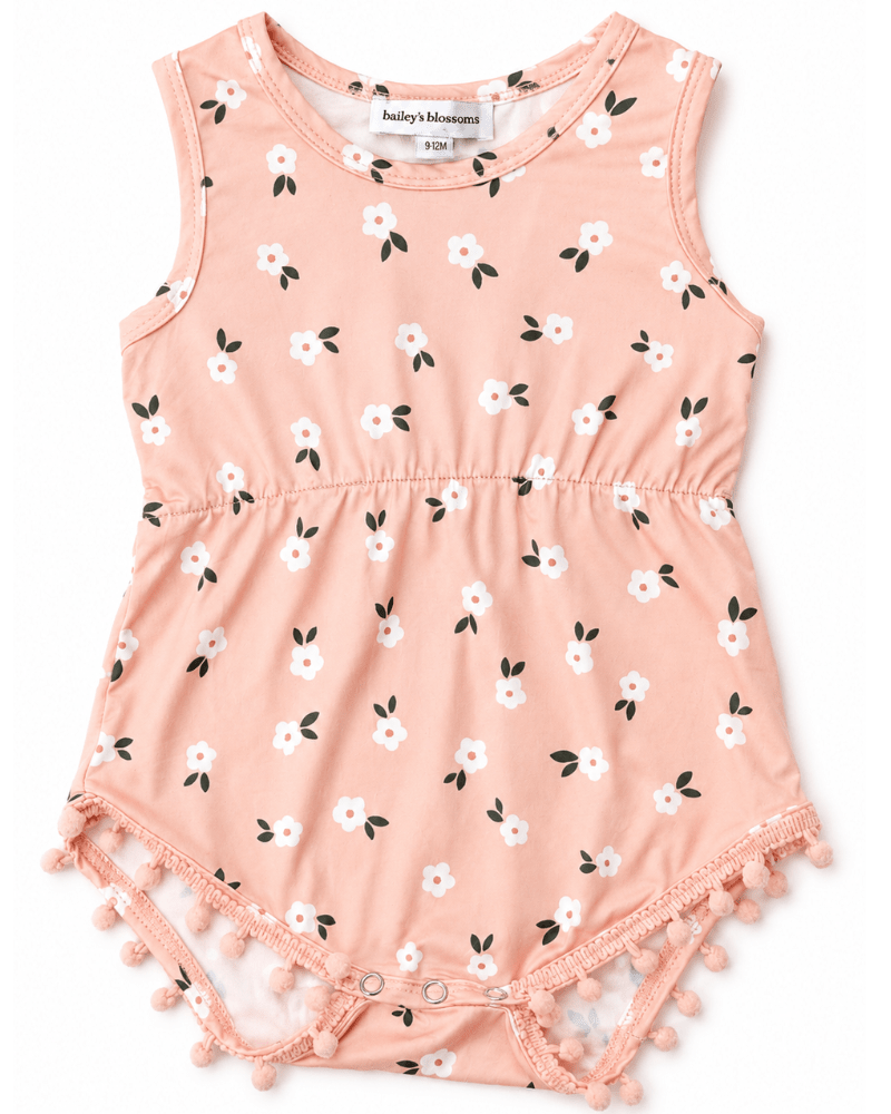 Dillon Pom Pom Romper - Peach Harvest