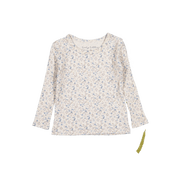 The Printed Long Sleeve Tee - Dusty Blue Floral