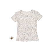 The Printed Short Sleeve Tee - Dusty Blue Floral
