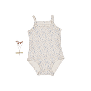 The Printed Tank Onesie - Dusty Blue Floral