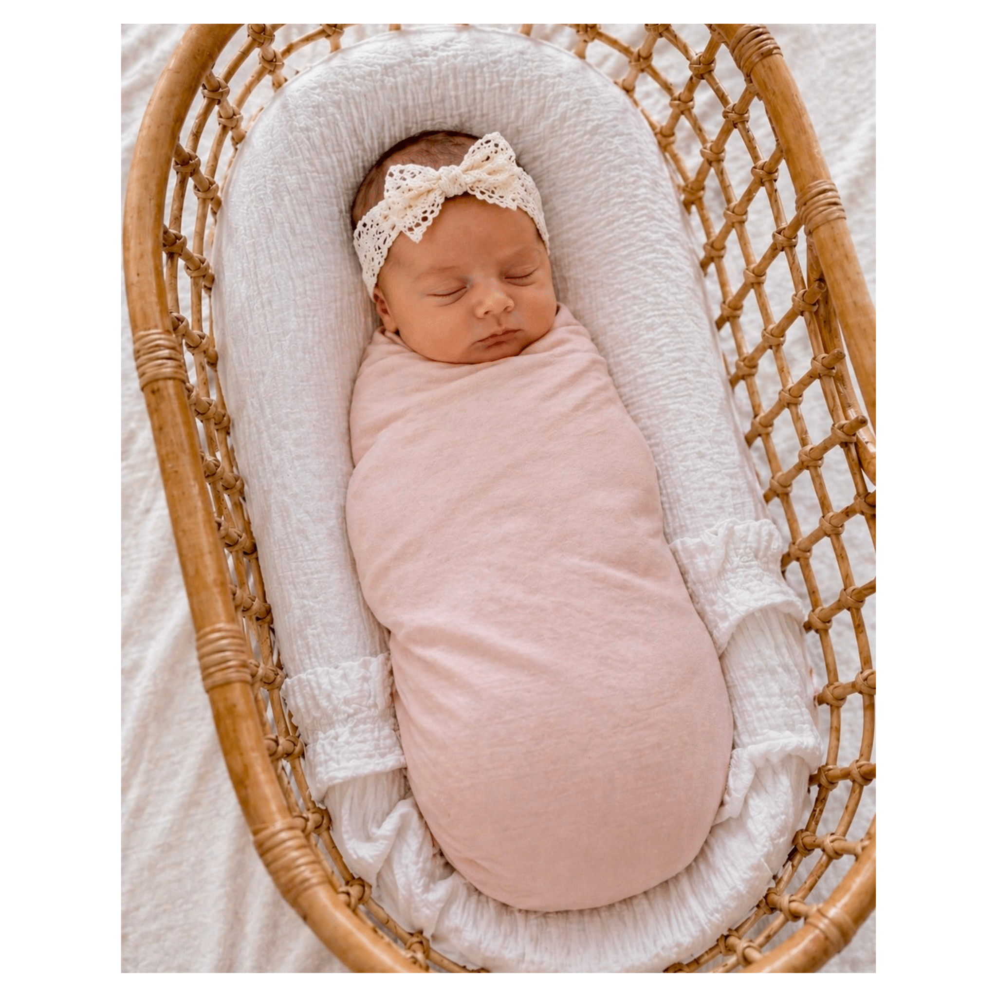 Dusty Pink Bamboo Stretch Swaddle Blanket