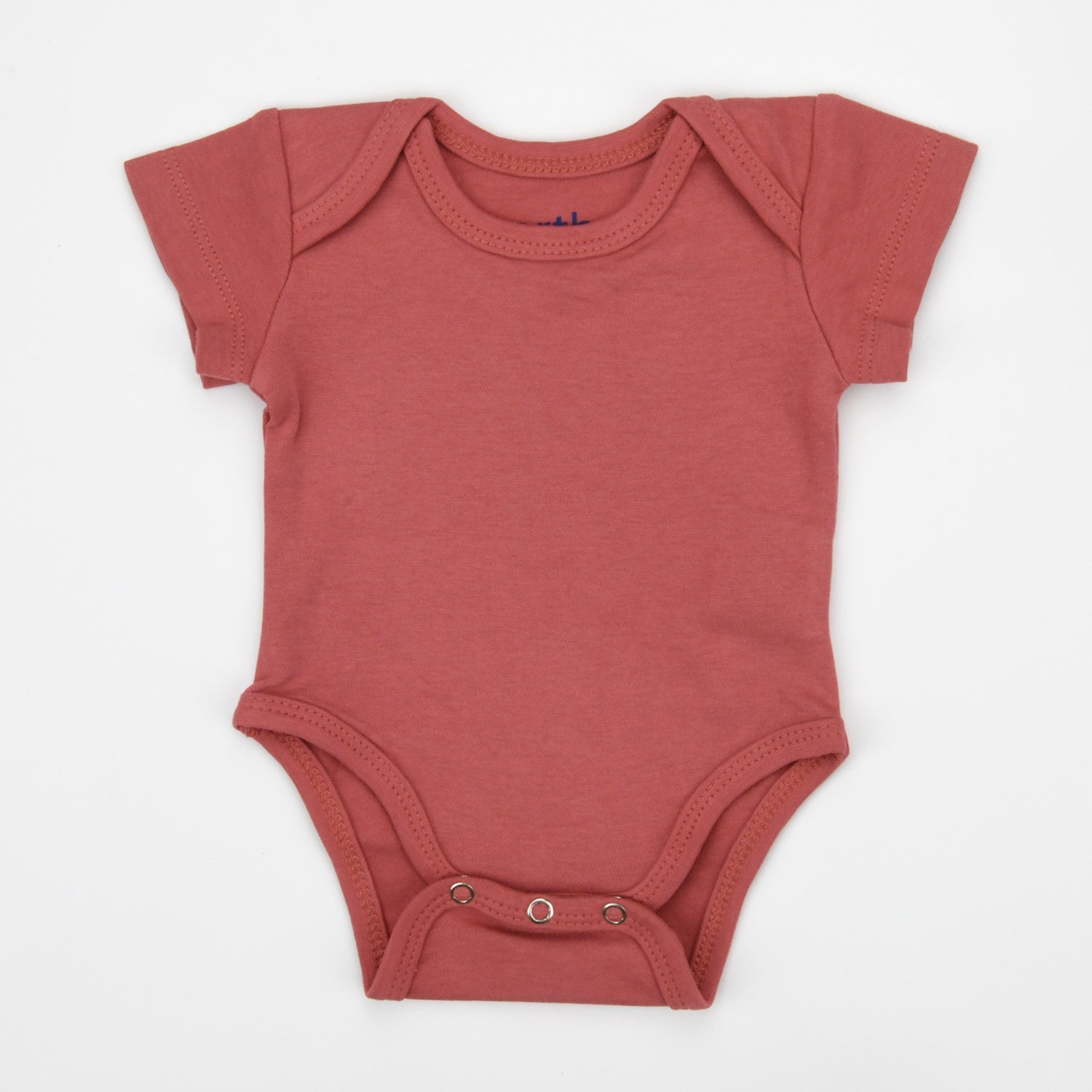 Organic Cotton Short Sleeve Baby Bodysuit, Dusty Rose