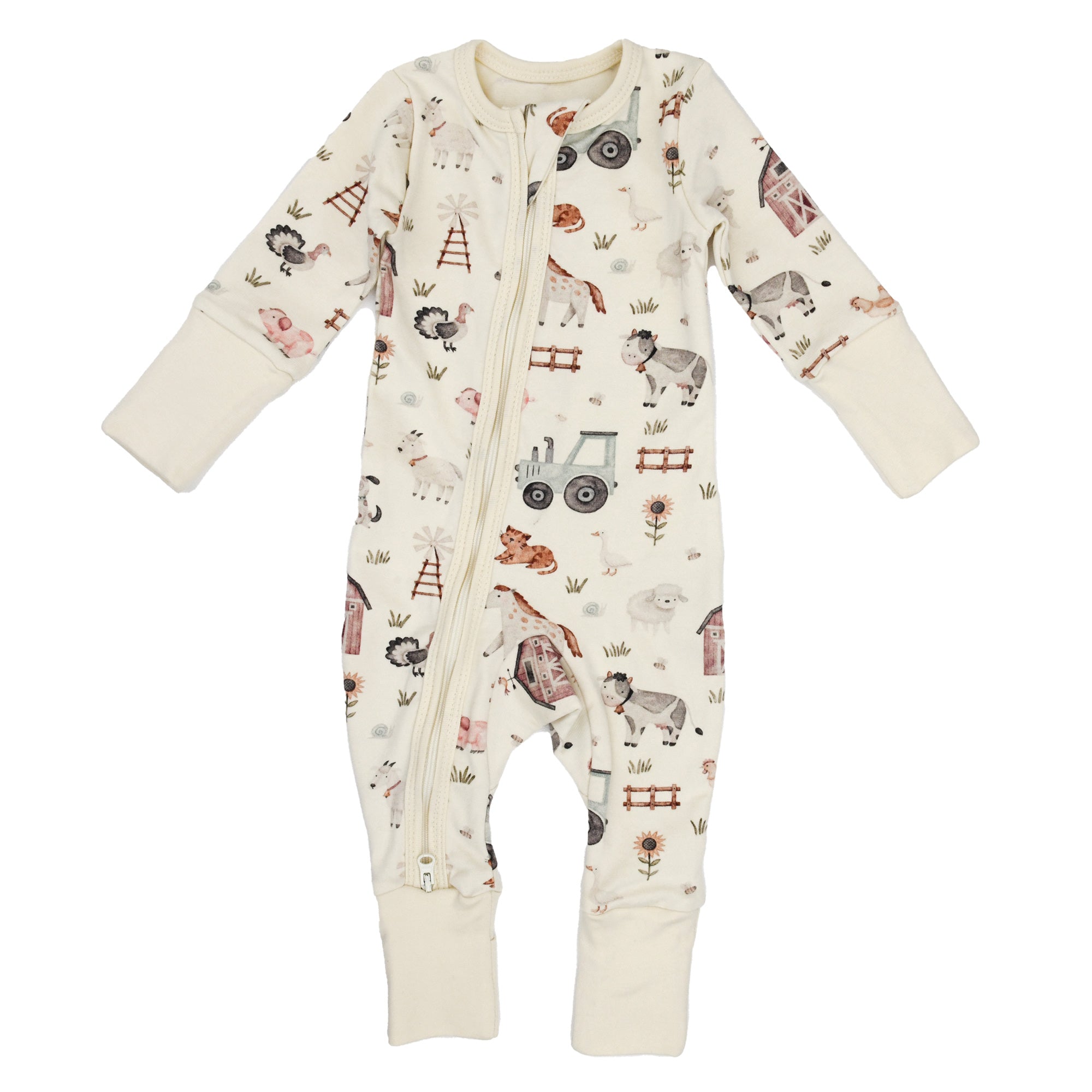 Organic Cotton Baby Pajamas 2-Way Zip Front Zipper Sleeper, Dusty