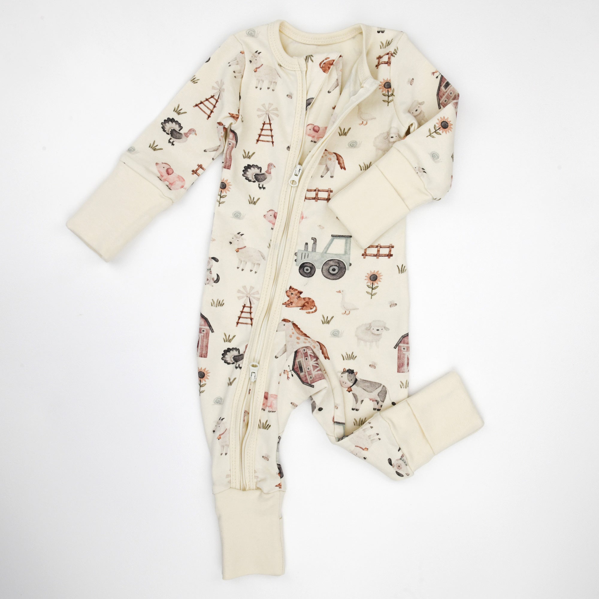 Organic Cotton Baby Pajamas 2-Way Zip Front Zipper Sleeper, Dusty