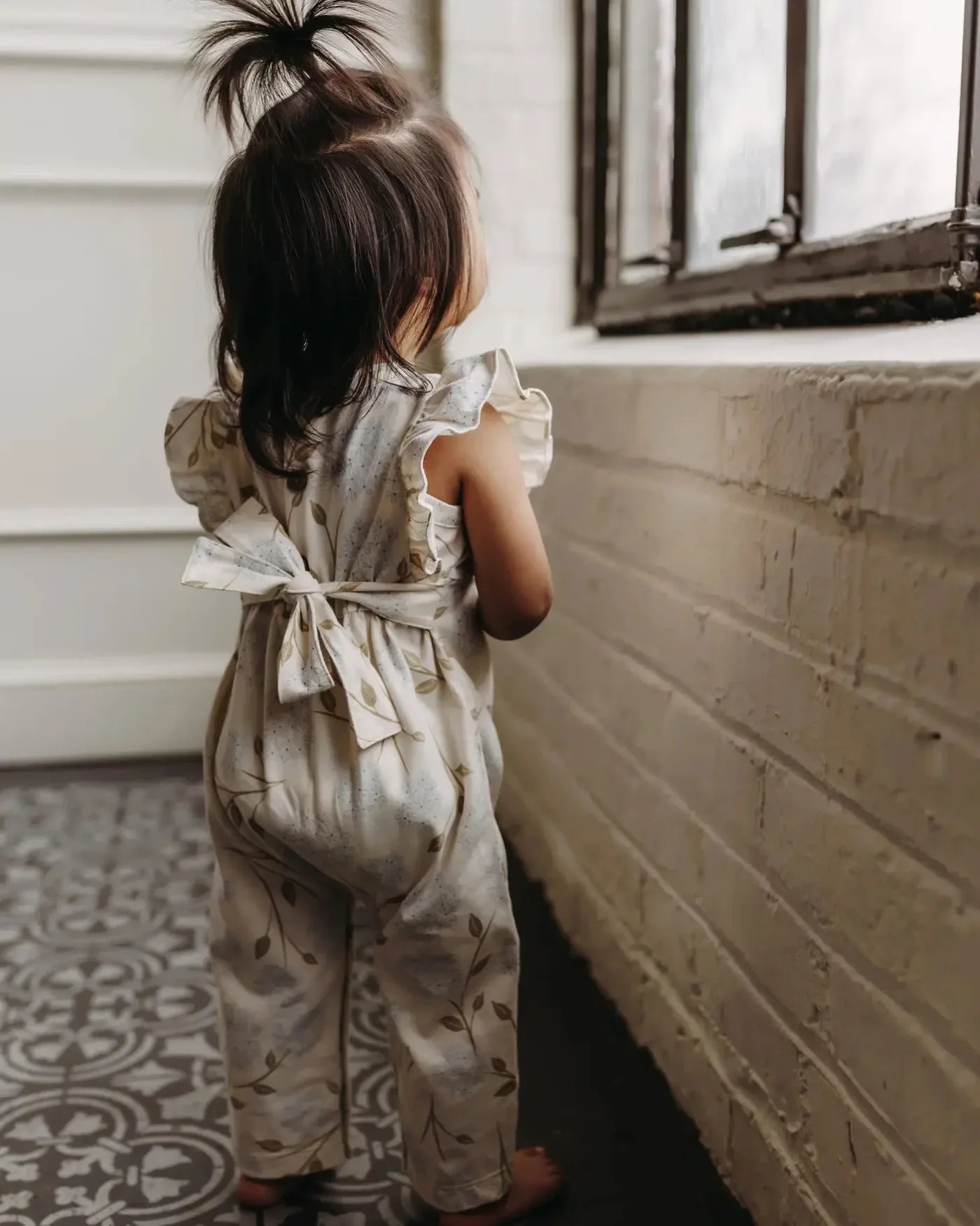 Flutter Long Romper - Hydrangea