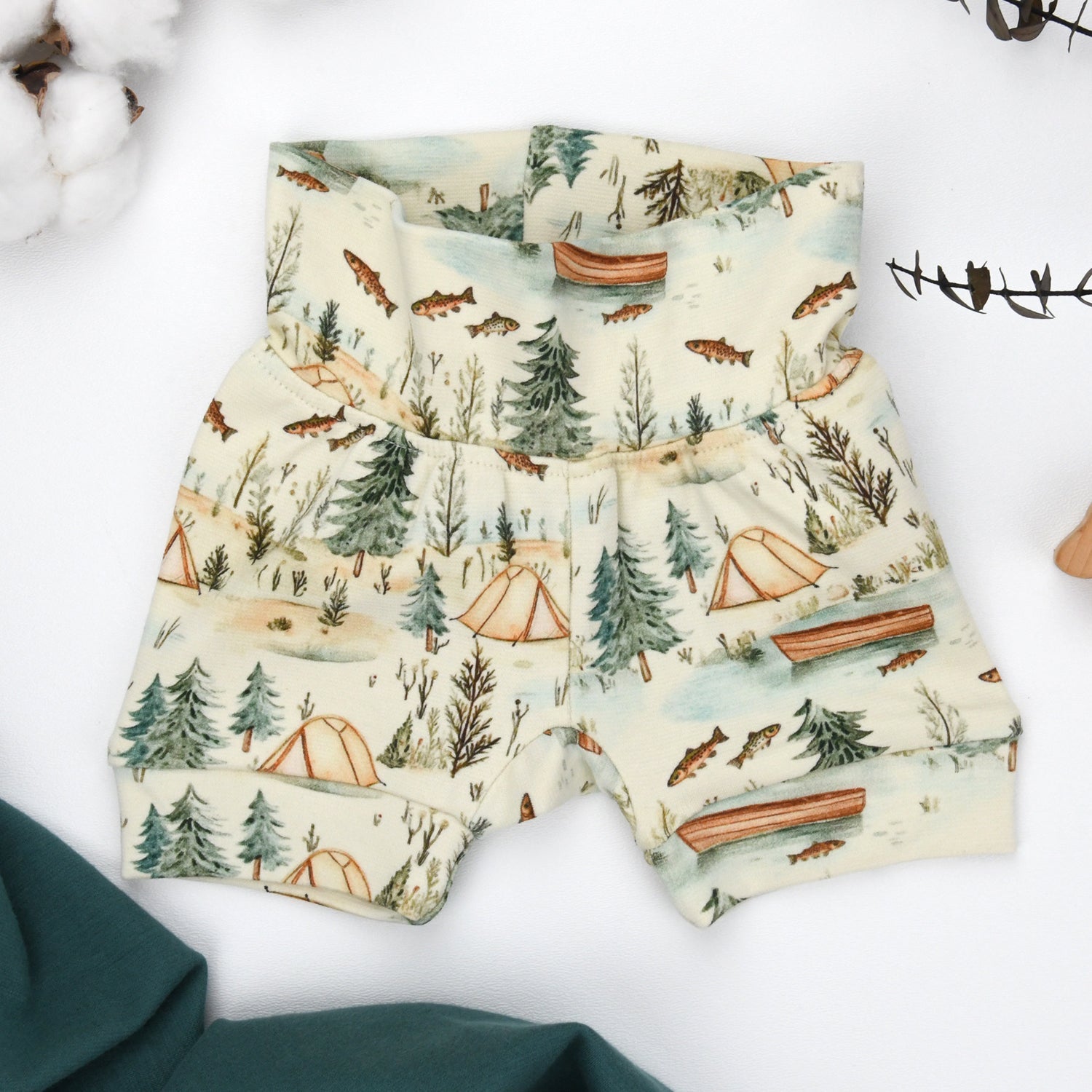 Organic Cotton High Waist Baby Shorts, Everett
