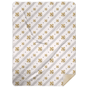 Fleur De Lis Plush Throw Blanket 60x80 Hometown Keepsake for Home