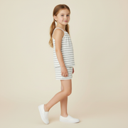 Organic Tank Top & Shorts Set - Fog Stripes