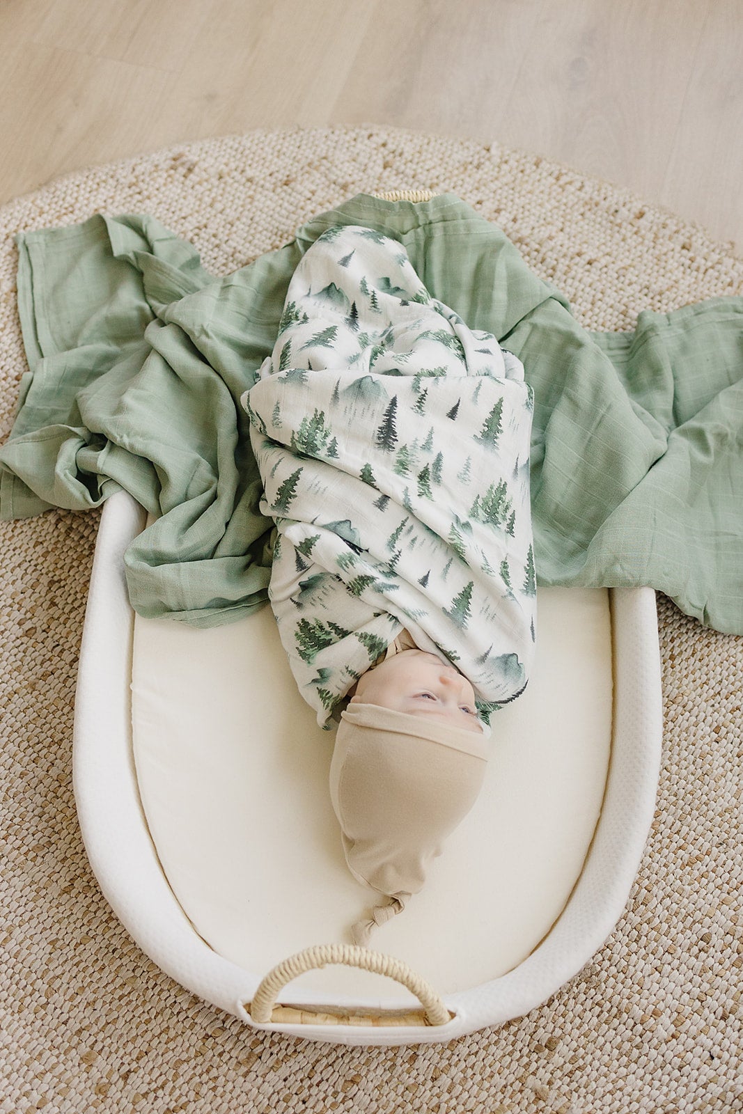 Green Forest Muslin Swaddle Blanket