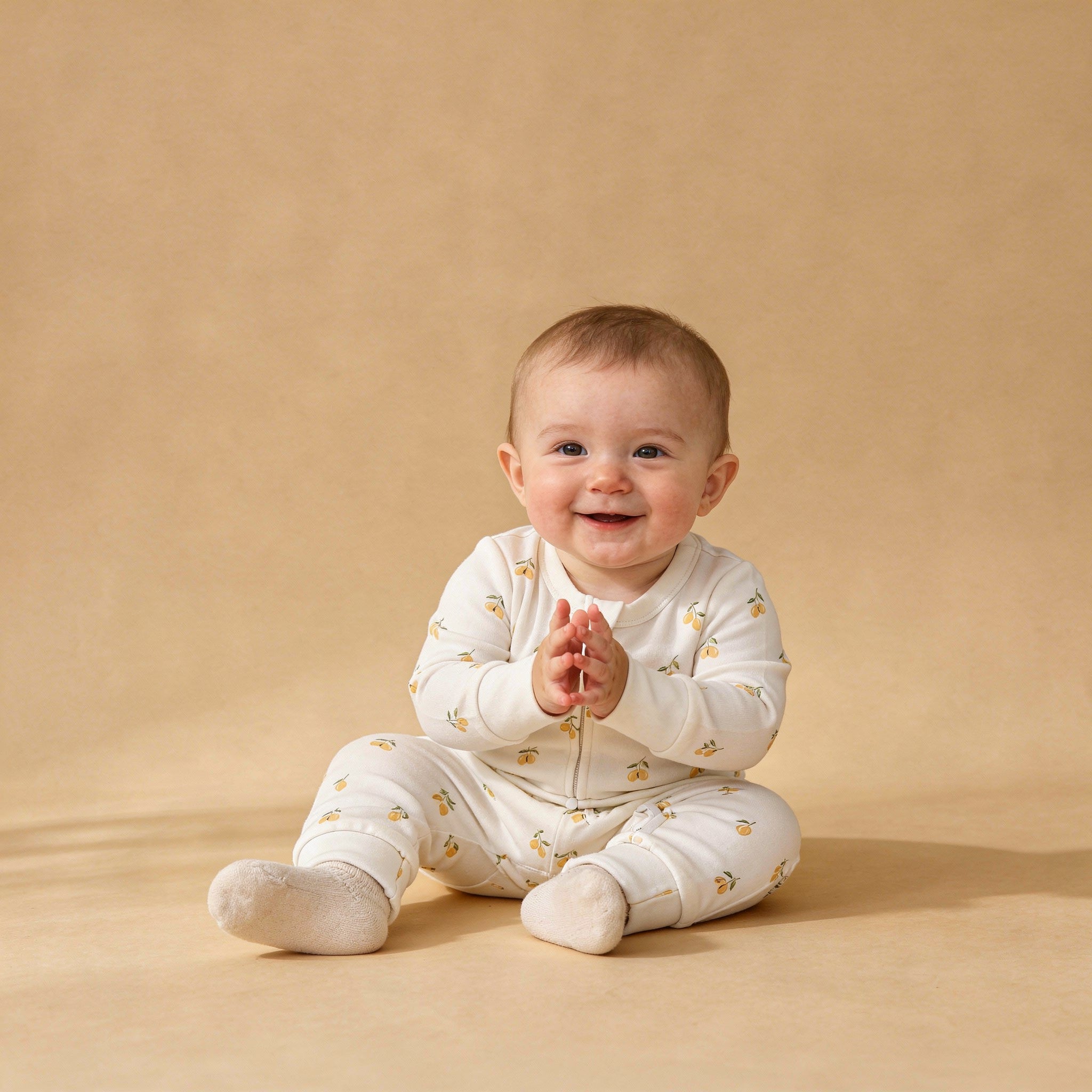 Organic 2-Way Zip Romper - Lemons