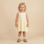 Organic Tie-Back Strap Dress - Dotty Gingham