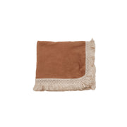 Caramel Fringe Muslin Fringe Swaddle Blanket