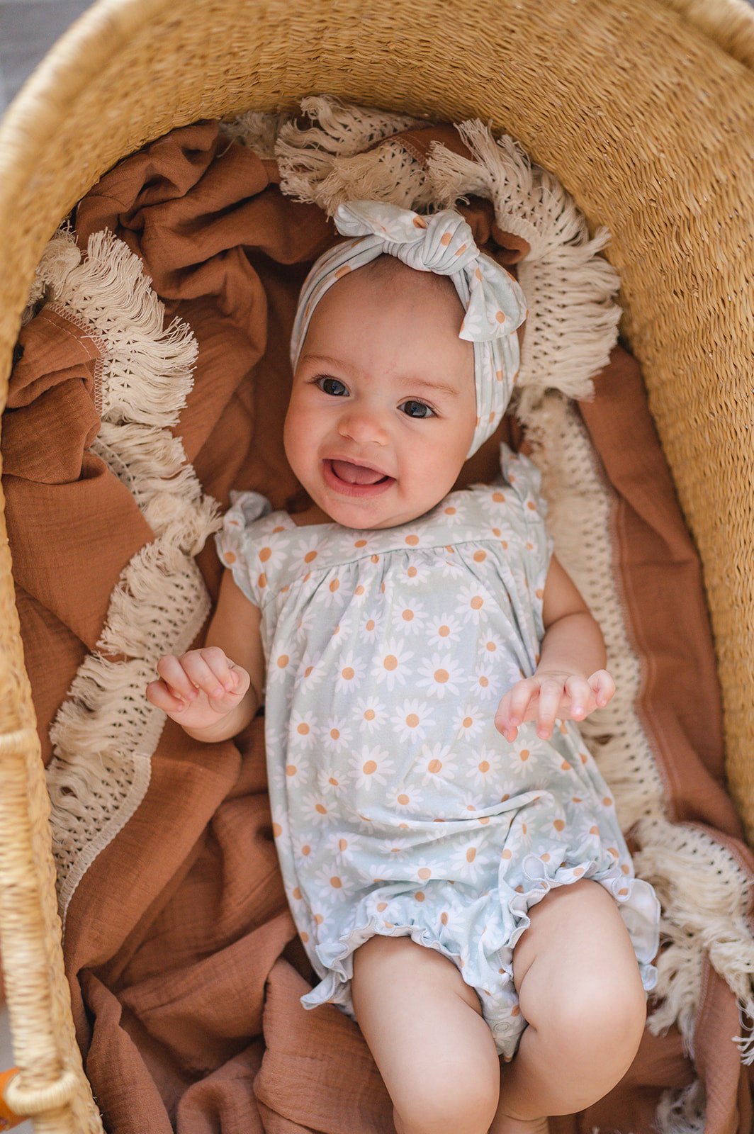 Caramel Fringe Muslin Fringe Swaddle Blanket
