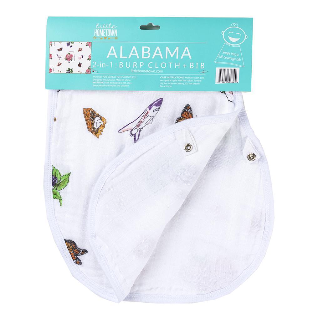 Alabama Floral Baby Gift Set: Muslin Swaddle & Bib | Organic Cotton