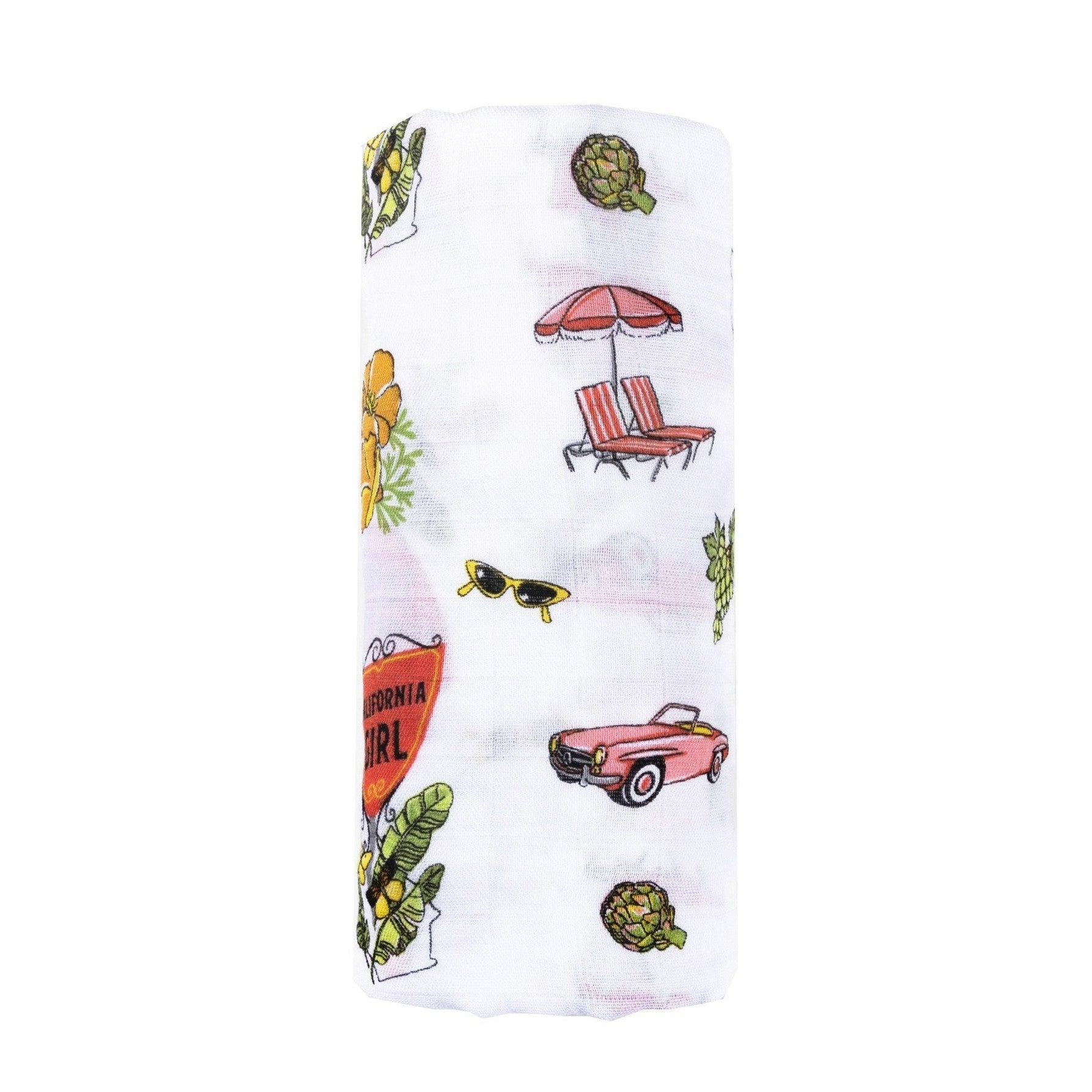 California Baby Gift Set: Muslin Swaddle & Bib | Organic Cotton