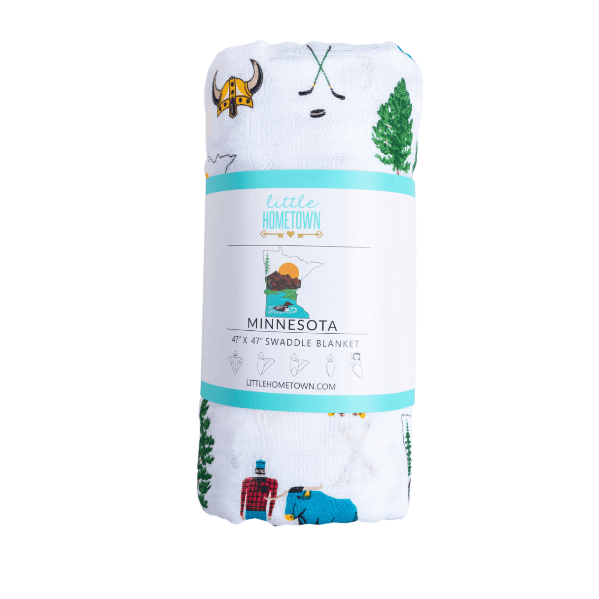 Minnesota Baby Gift Set: Muslin Swaddle & Bib | Organic Cotton