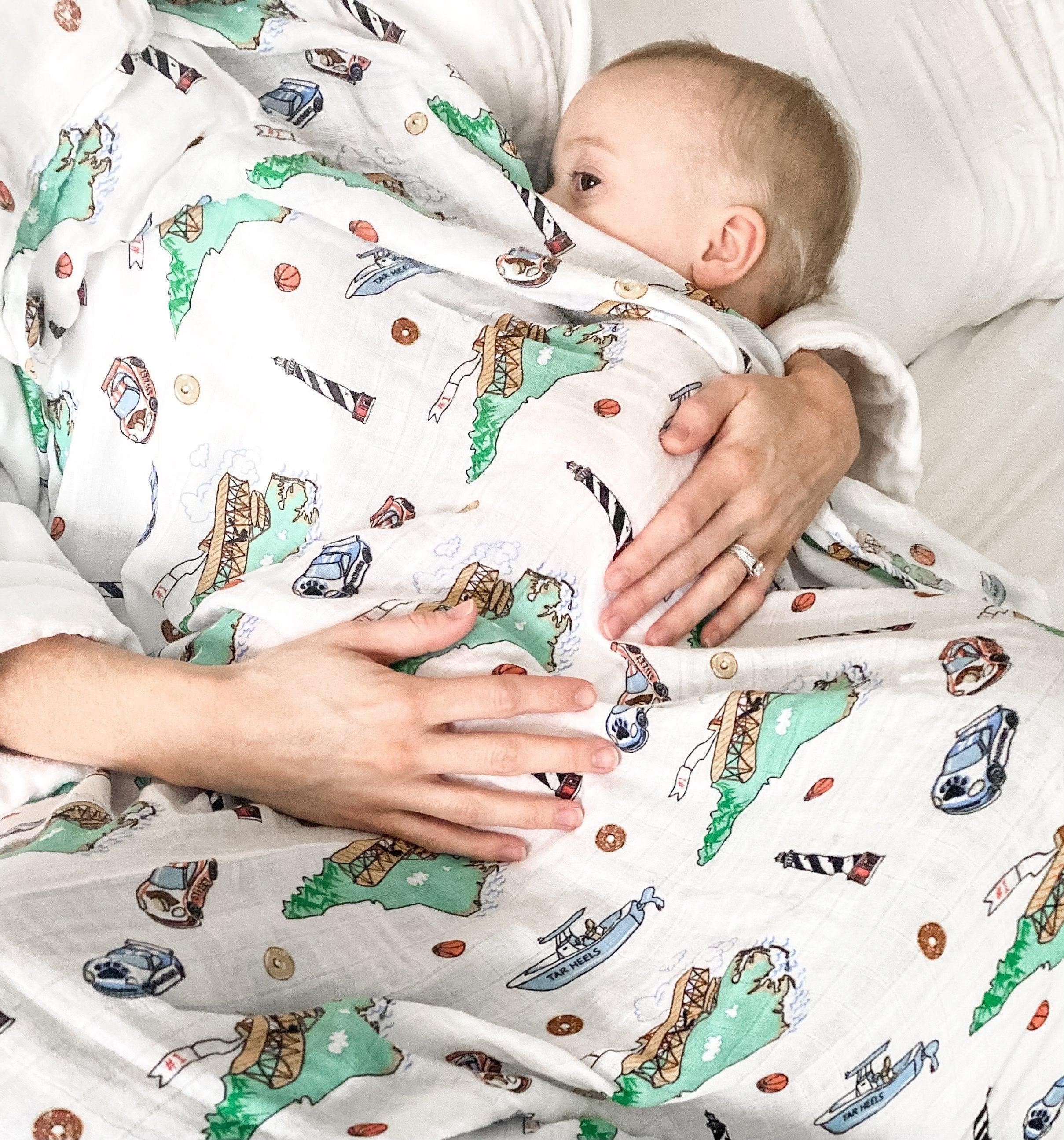 North Carolina Newborn Gift Set: Muslin Swaddle & Bib