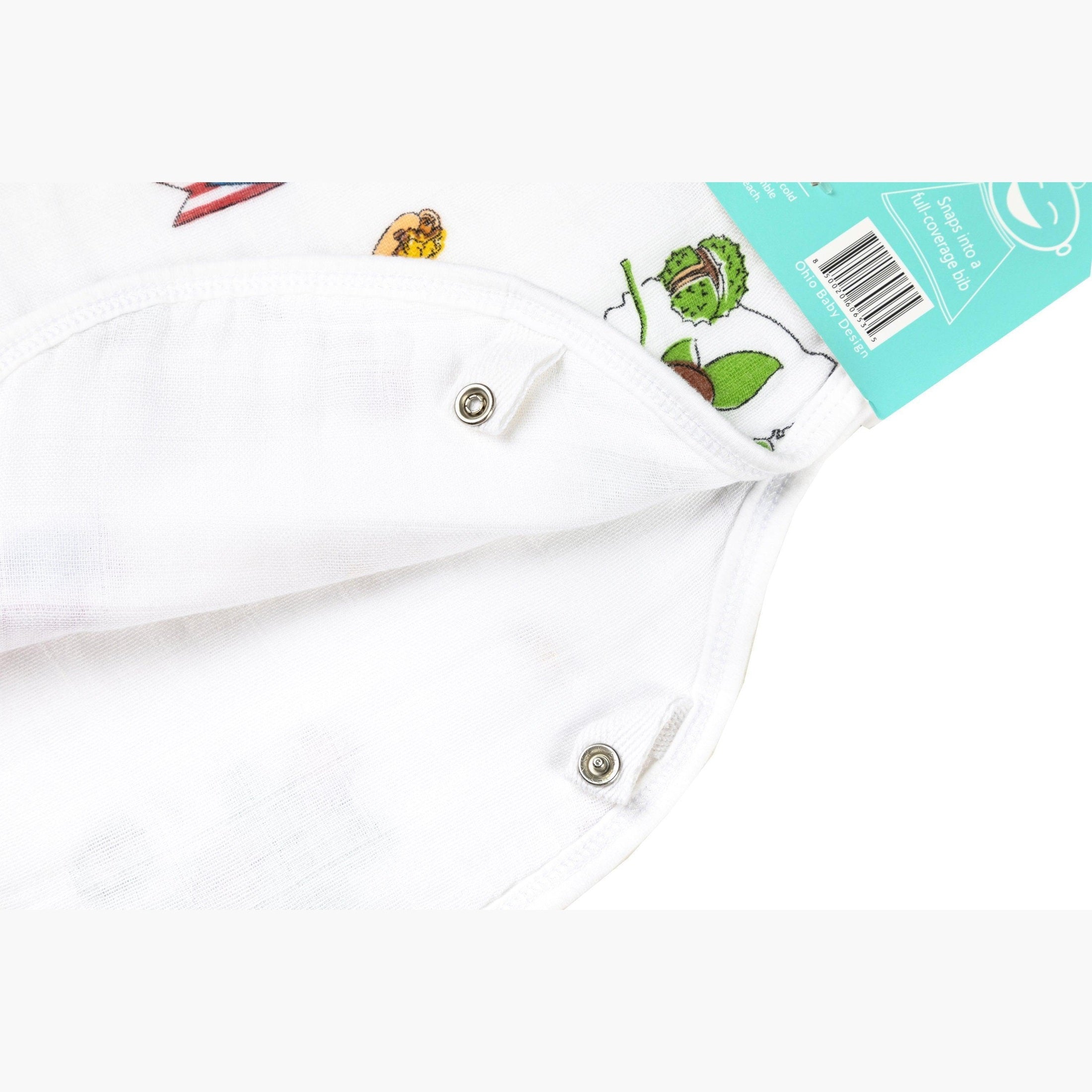 Ohio Baby Gift Set: Muslin Swaddle & Bib | Organic Cotton
