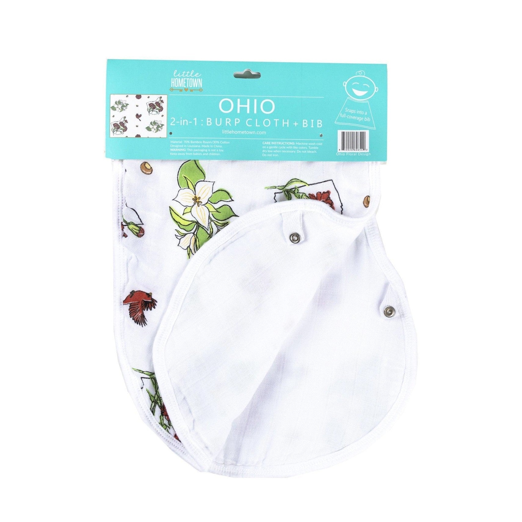 Ohio Baby Gift Set: Muslin Swaddle & Bib | Organic Cotton
