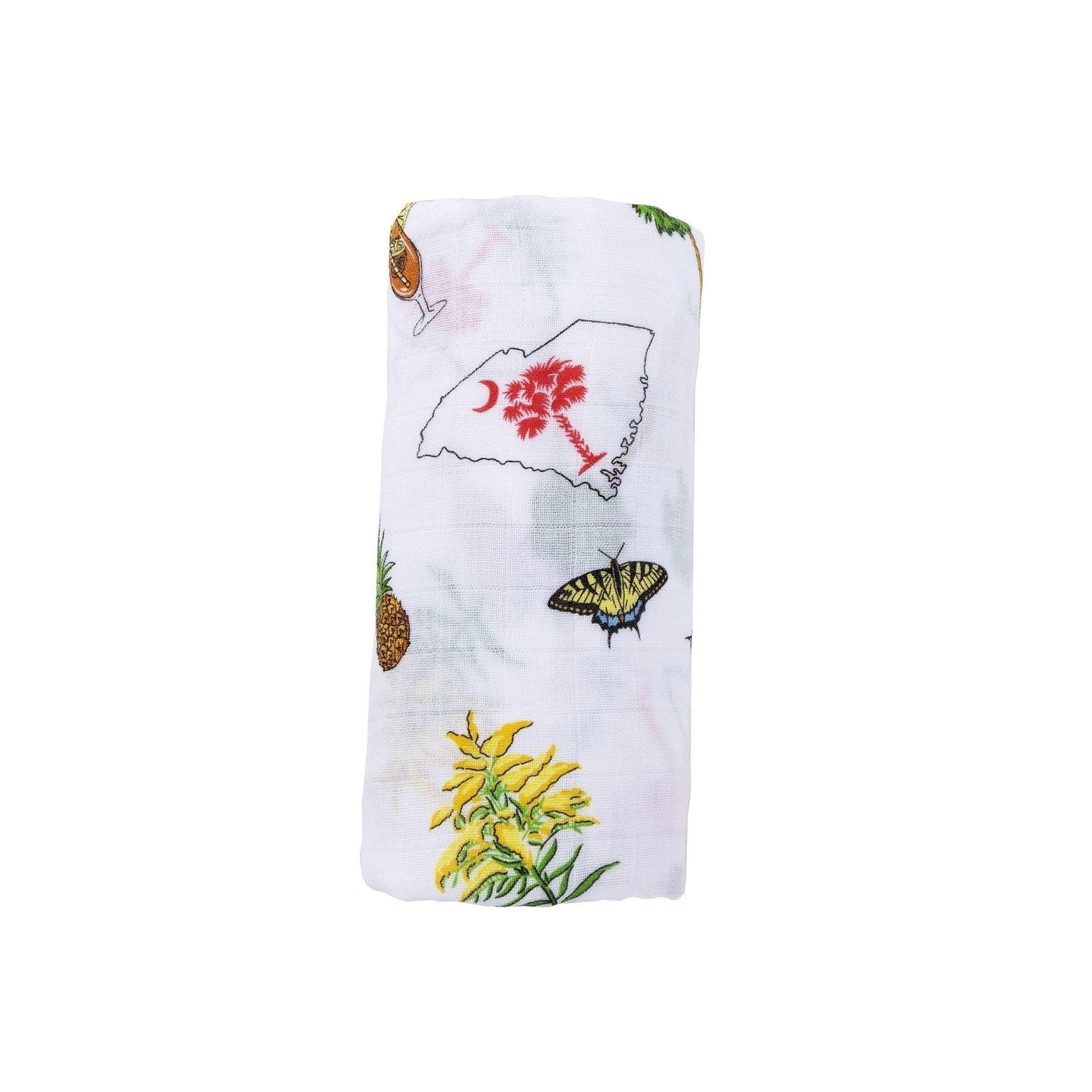 South Carolina Girl Baby Gift Set: Muslin Swaddle & Bib