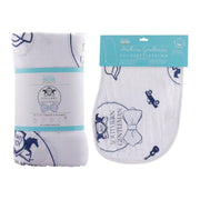 Southern Gentleman Newborn Gift Set: Muslin Swaddle & Bib