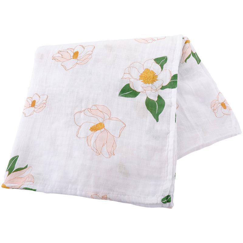 Southern Magnolia Newborn Gift Set: Muslin Swaddle & Bib