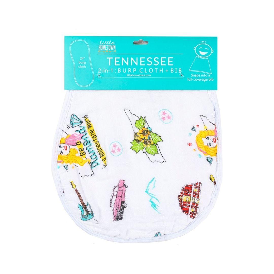 Tennessee Baby Gift Set: Muslin Swaddle & Bib (Floral)