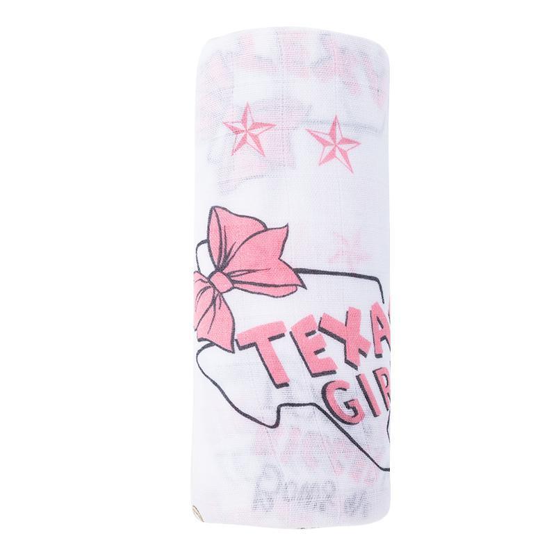 Texas Girl Gift Set: Muslin Swaddle & Bib | Organic Cotton