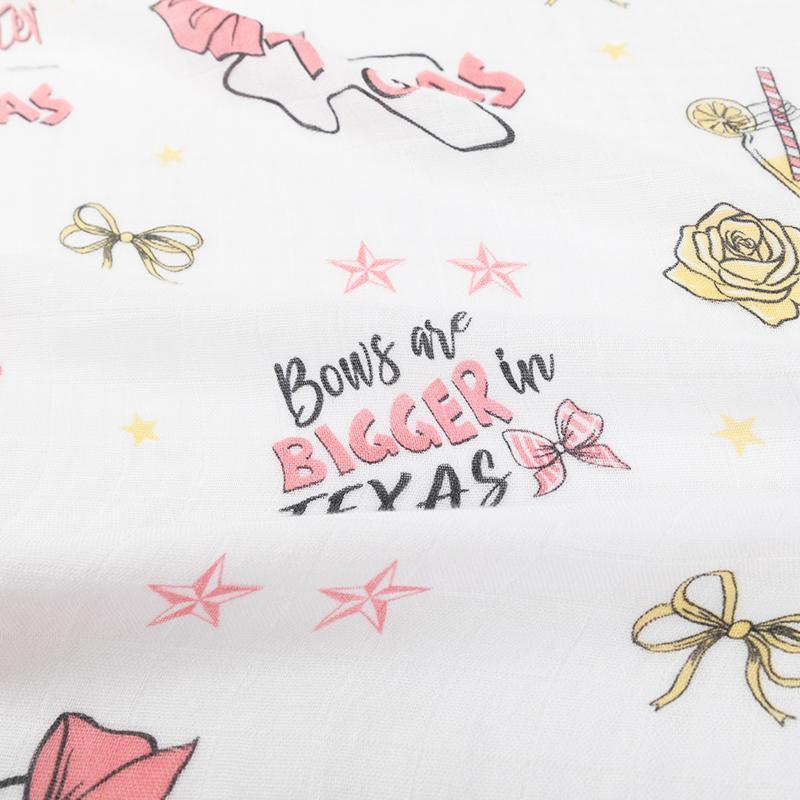 Texas Girl Gift Set: Muslin Swaddle & Bib | Organic Cotton