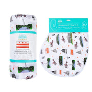 Washington D.C. Newborn Gift Set: Muslin Swaddle & Bib