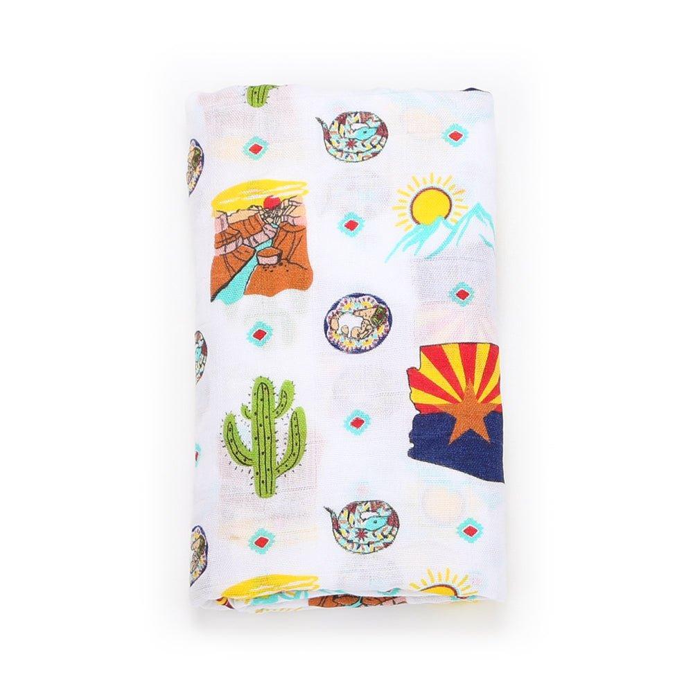 Arizona Baby Gift Set: Muslin Swaddle & Bib | Organic Cotton
