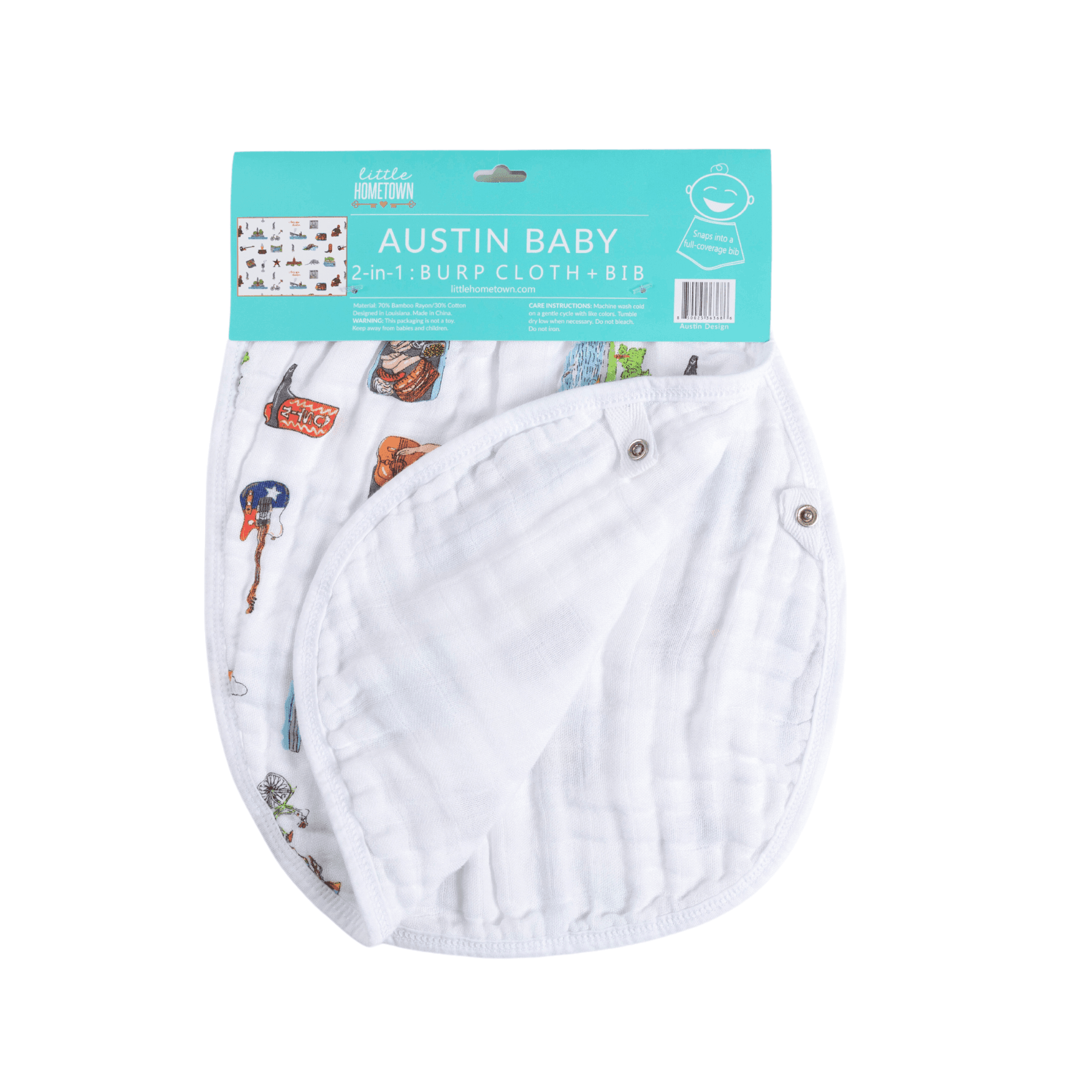 Austin Baby Gift Set: Muslin Swaddle & Bib | Organic Cotton