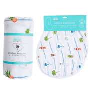 South Carolina Newborn Gift Set: Muslin Swaddle & Bib