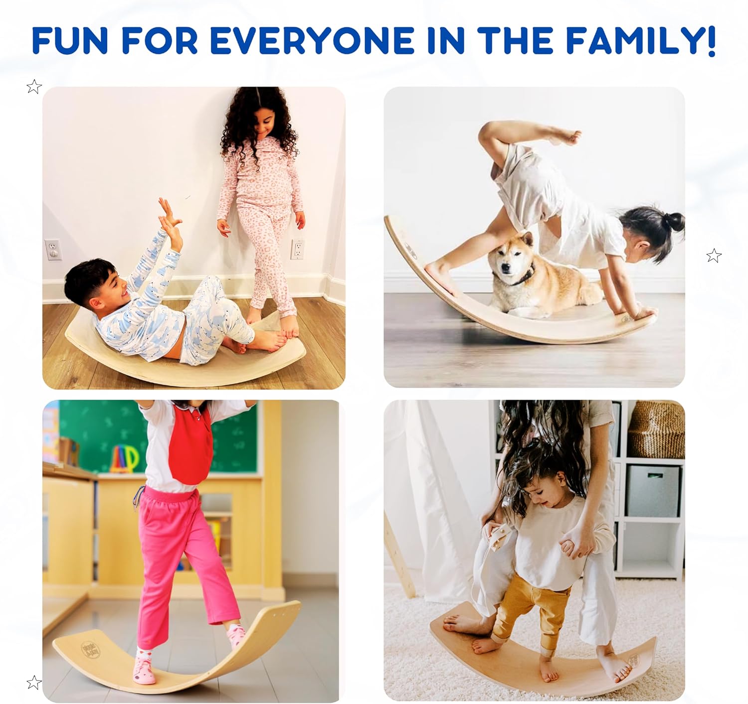 Giggle & Play | Wooden Balance Board For Toddlers – Encourages Balance, Growth & Coordination