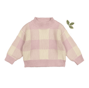 The Gingham Knit Sweater - Mauve