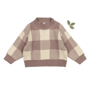 The Gingham Knit Sweater - Taupe