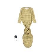 The Printed Baby Gown - Golden Gingham