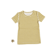 The Printed Short Sleeve Tee - Golden Gingham