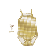 The Printed Tank Onesie - Golden Gingham