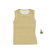 The Printed Tank - Golden Gingham