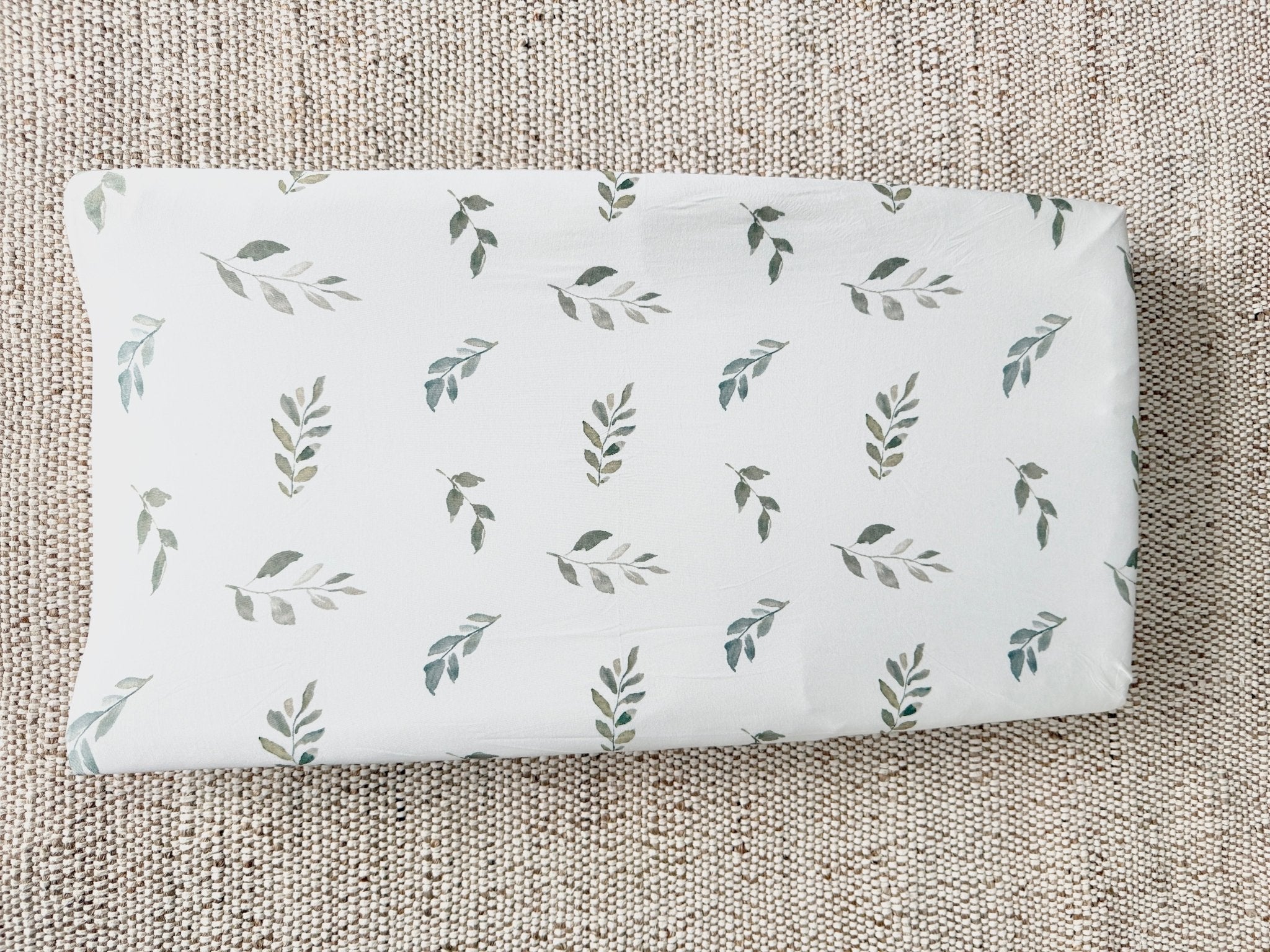 Green Leaves Bamboo Changing Pad Cover | Bassinet & Lounger Cover