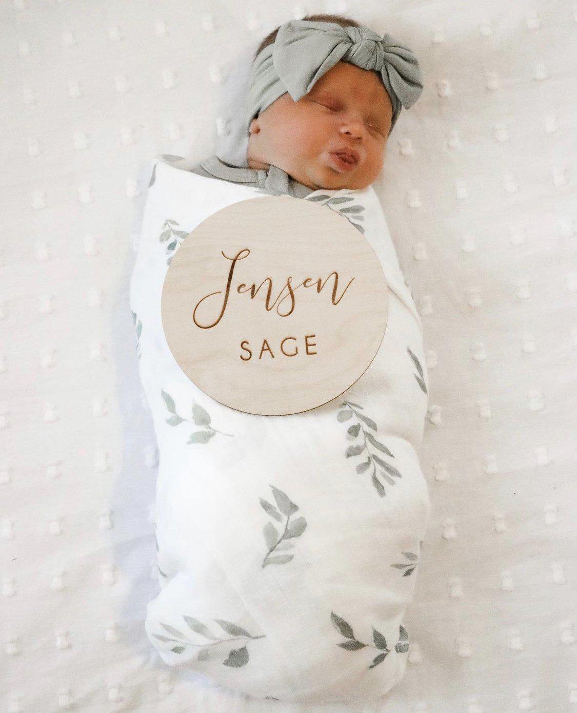 Green Leaves Muslin Swaddle Blanket