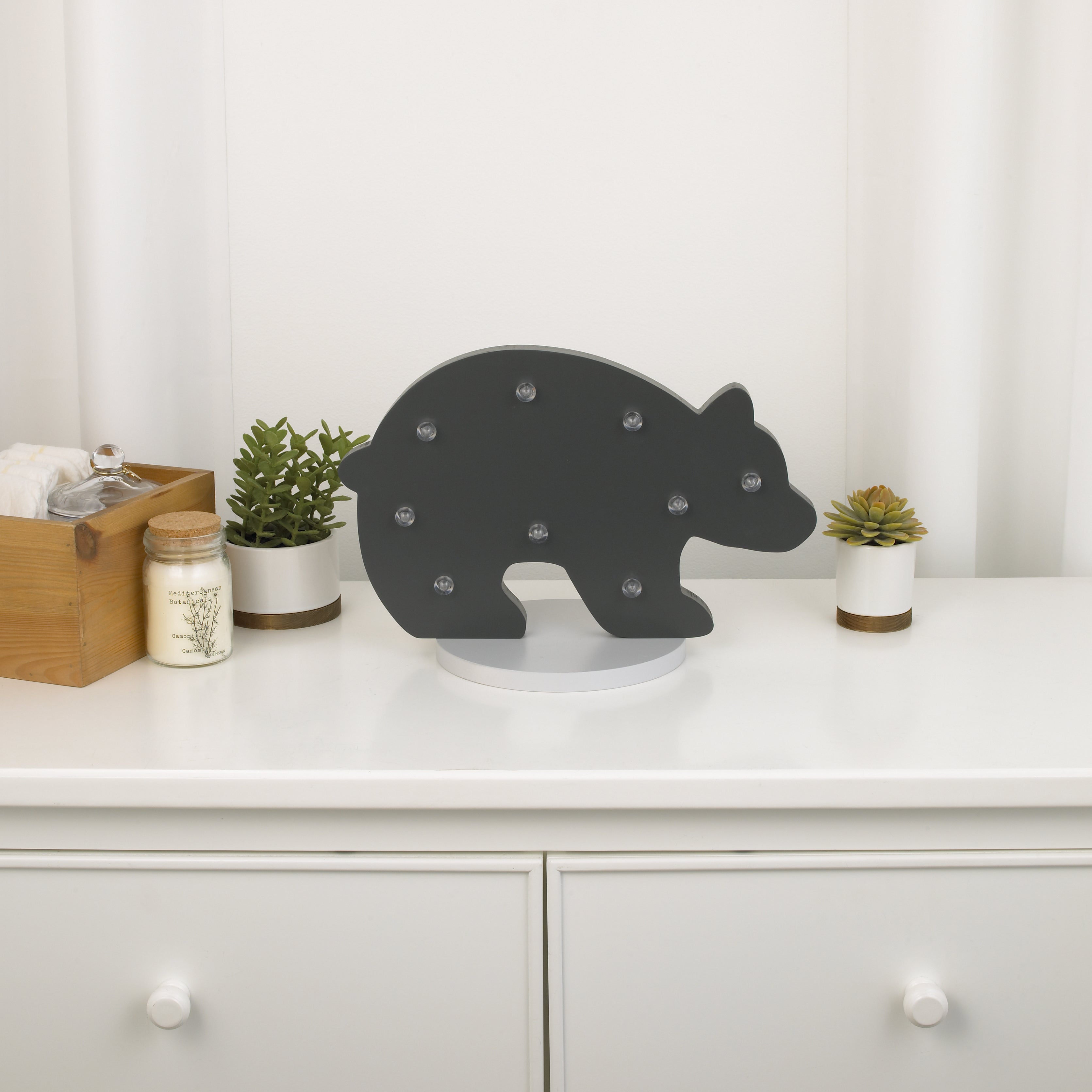 NoJo - Grey Bear Shaped Lighted Nursery Decor