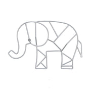 Elephant Shaped Wire Nursery Wall Decor, Grey Finish