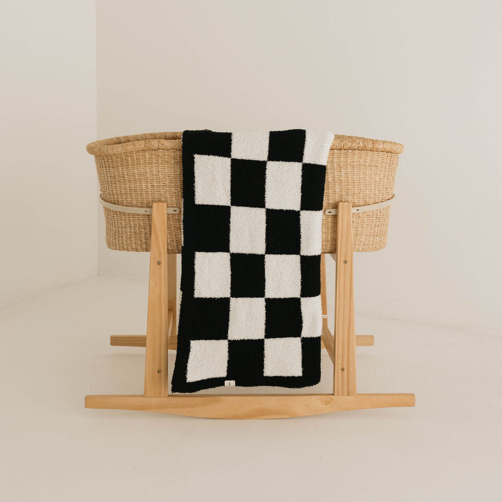 Plush Blanket  | Black & White Checkerboard
