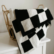 Plush Blanket  | Black & White Checkerboard