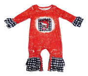 Bleached Merry Christmas leopard cow romper