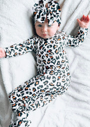 Fall leopard gown and headband set