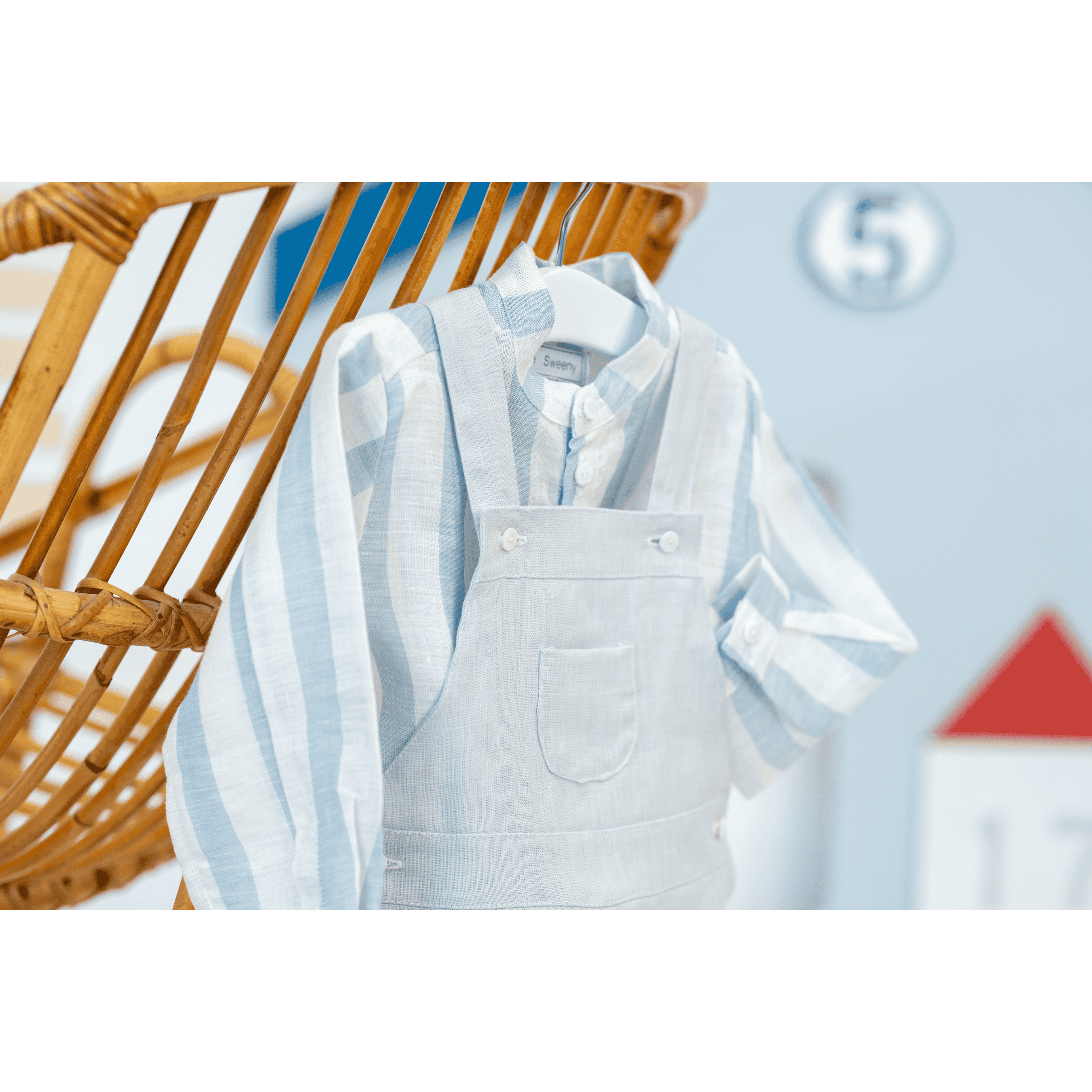 INEO | Boys Grey Linen Overalls
